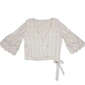 Tularosa -321 Women's Eyelet Embroidered Cutout Blouse in‎ White Size XS